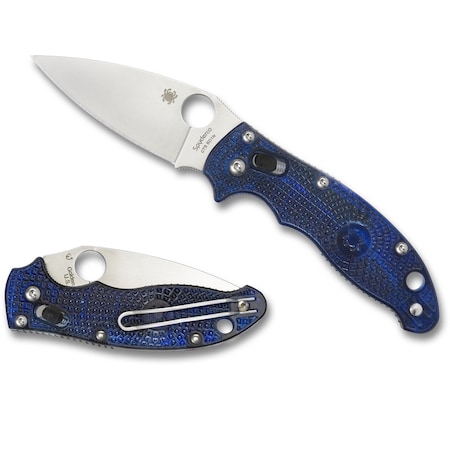 Spyderco 2024 Spyderco Manix 2 Lightweight Translucent Blue Plain SPY-C101PBL2